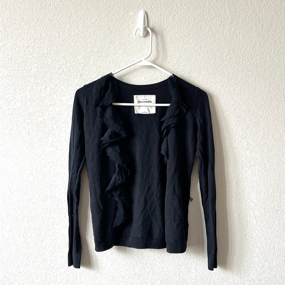 Abercrombie navy blue ruffle cardigan